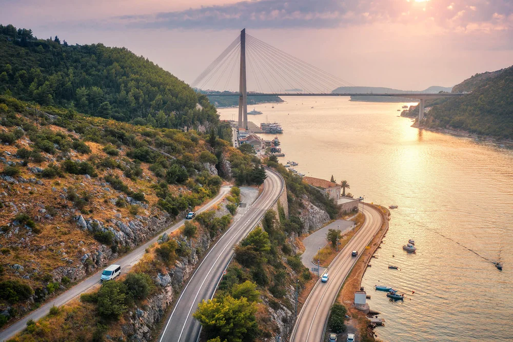 Dubrovnik bridge sunset